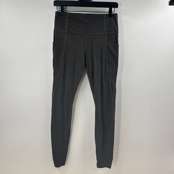 Athleta Grey Full Length Leggings Size Medium - Picture 1 of 7